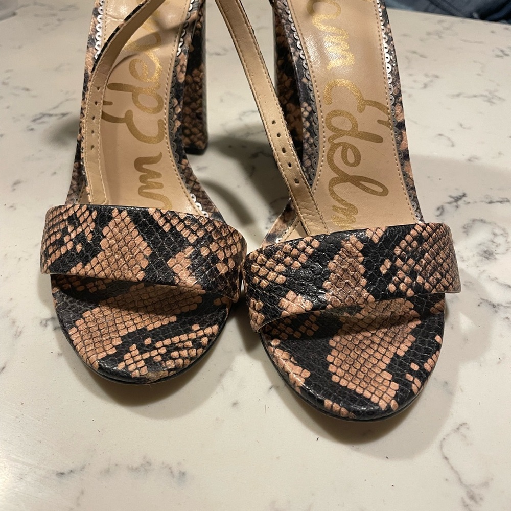 Sam Edelman Yaro Python-Embossed Leather Block-He… - image 6